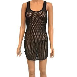 Isabel Marant 1 sheer crochet tunic swim cover up dress SW2 3150